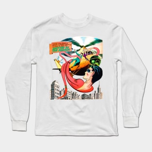 Plastic Comic Hero Retro Man Vintage comes up against a strange group as he seeks to solve the mystery of menace! Long Sleeve T-Shirt